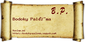 Bodoky Palóma névjegykártya